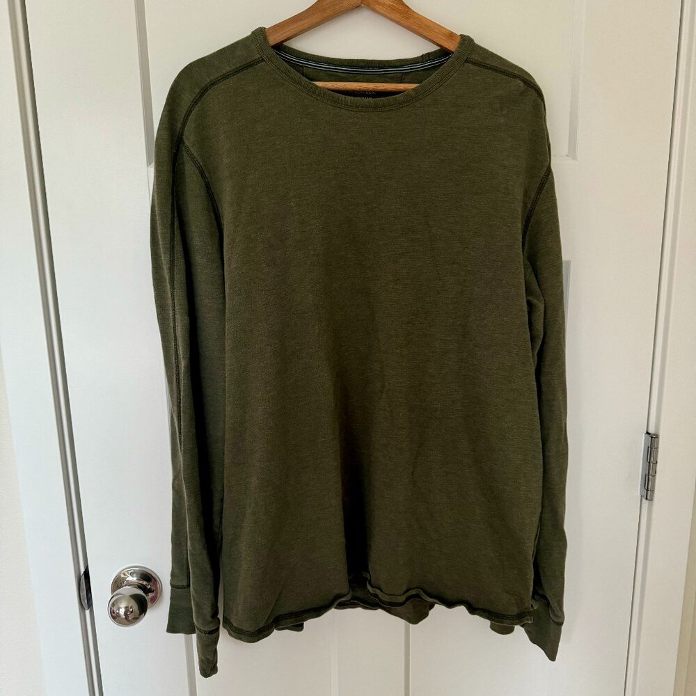 Banana Republic 100% Cotton Olive Green Long Sleeve Men's Shirt - Size XL